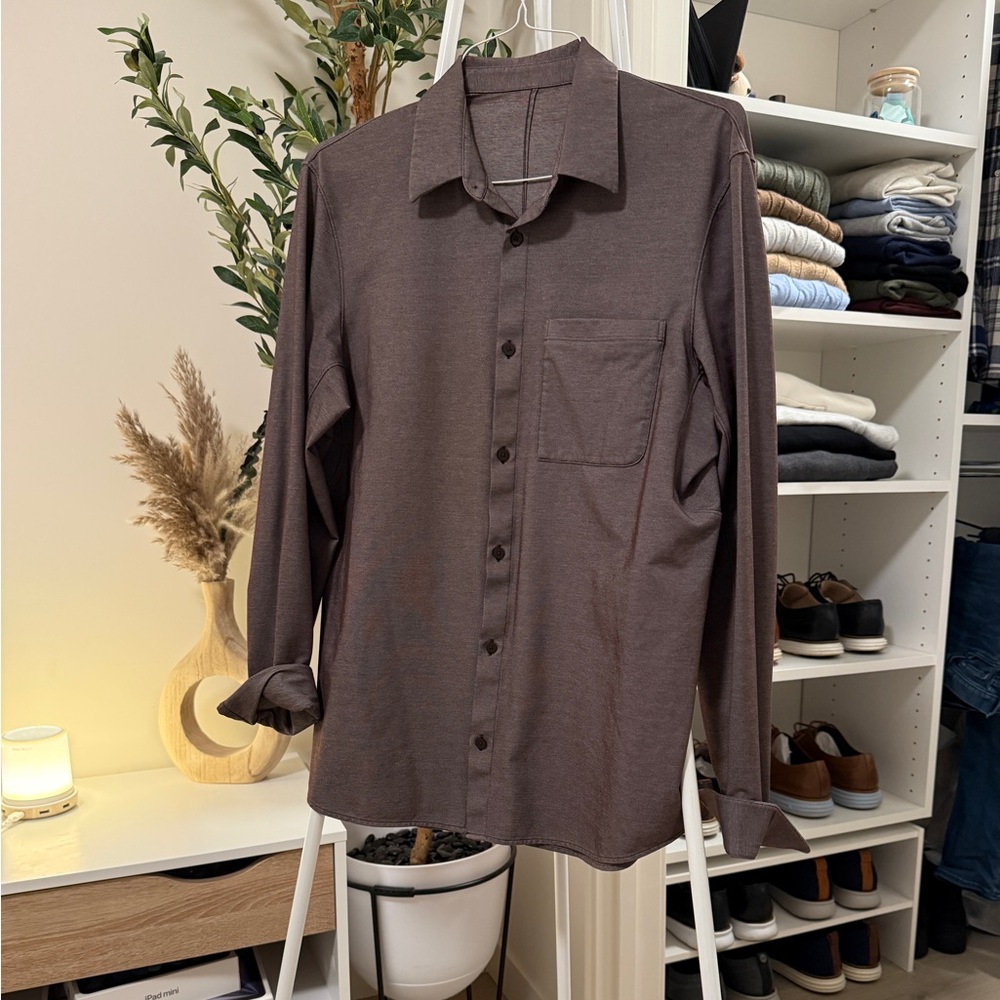 Lululemon Commission Brown Button-Up Shirt